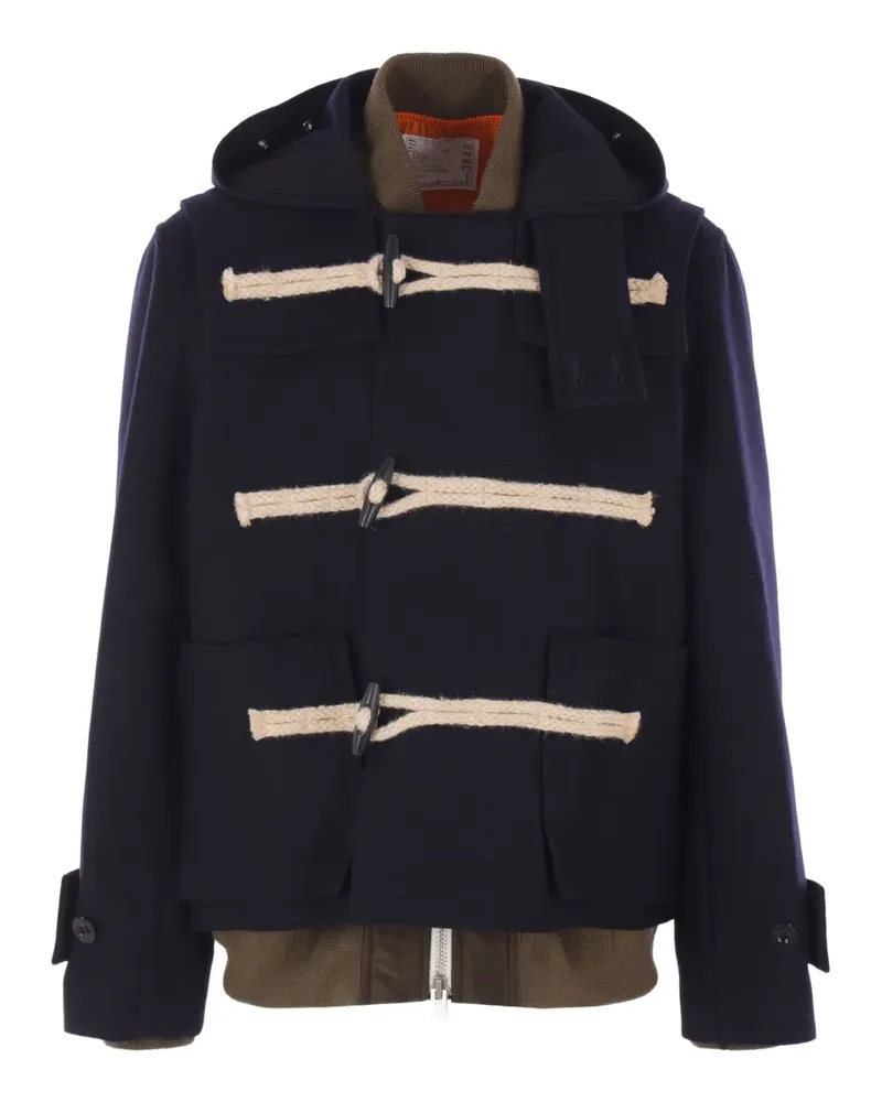 Sacai Kapuzenmantel mit Knebelverschluss - Blau Blau