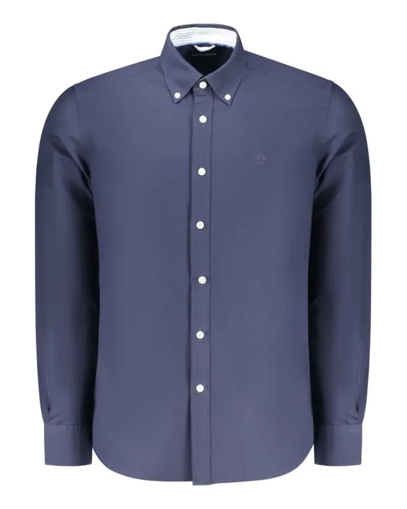 North Sails logo-embroidered oxford shirt - Blau Blau