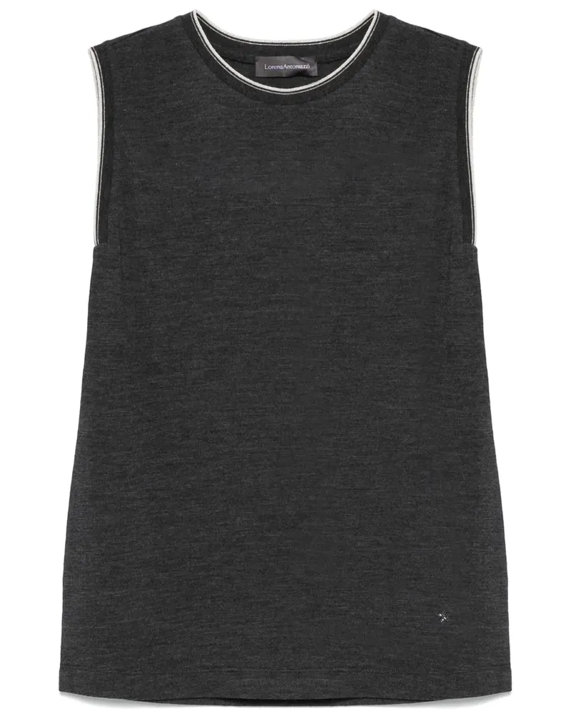 Lorena Antoniazzi Tanktop mit Kontrastborten - Grau Grau