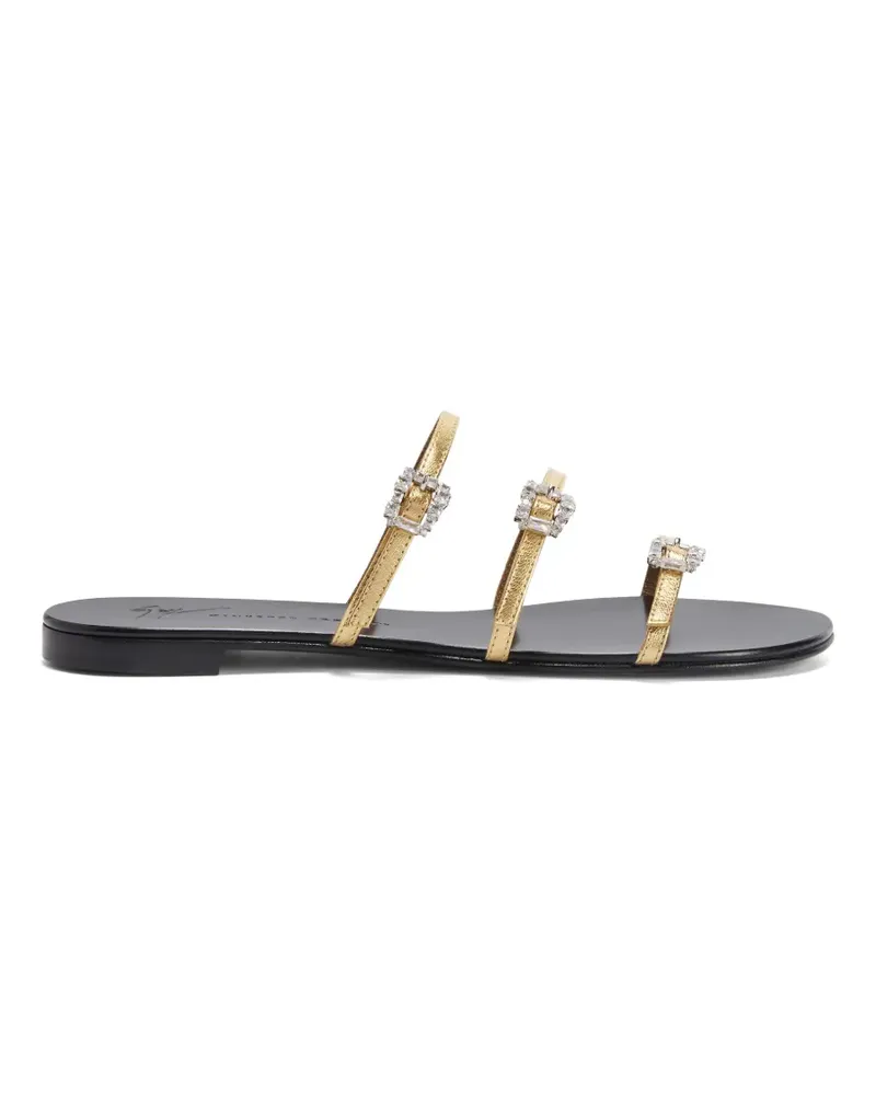 Giuseppe Zanotti Himari Ledersandalen mit Kristallen - Gold Gold