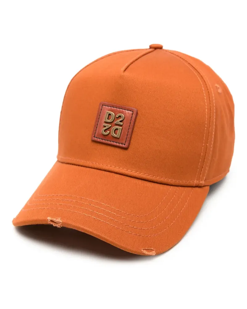 Dsquared2 Baseballkappe im Distressed-Look - Orange Orange