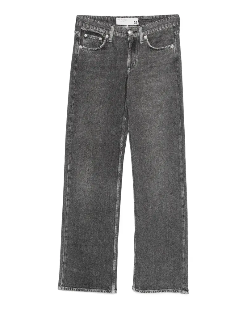 Rag & Bone RB Miramar Terry Cam Full Straight-Leg-Hose - Grau Grau