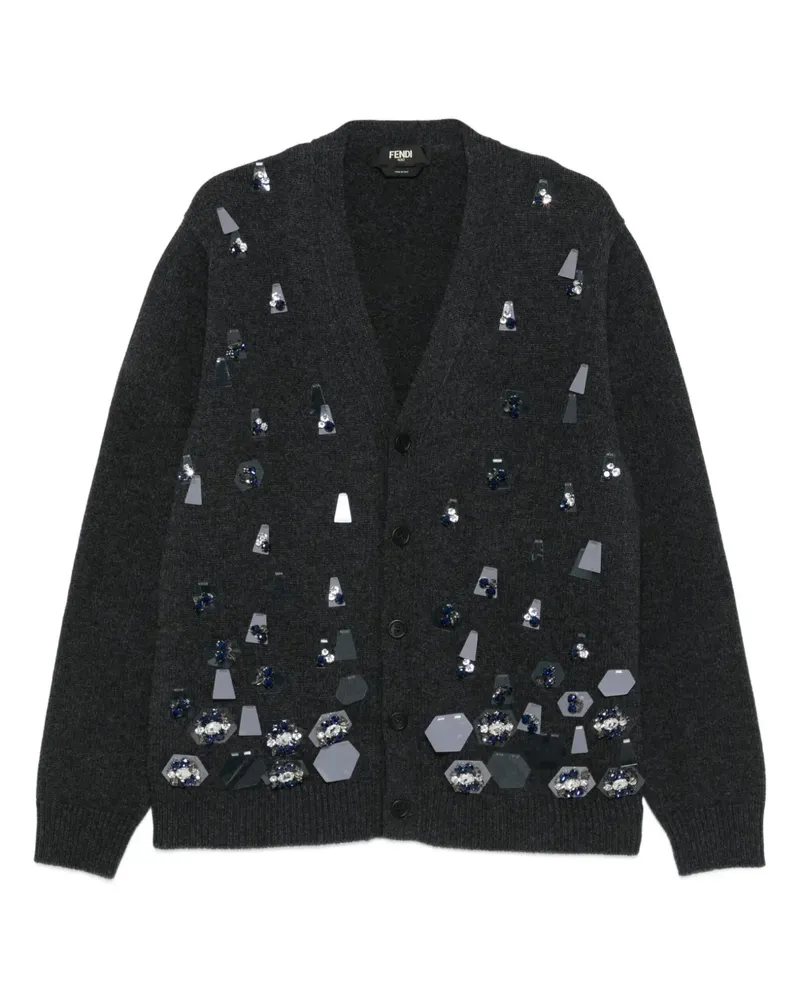 Fendi Cardigan mit Kristallen - Schwarz Schwarz