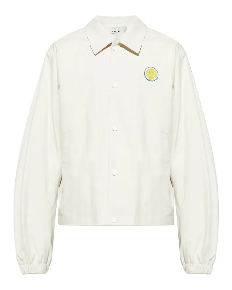 Bally embroidered collared shirt jacket - Nude Nude