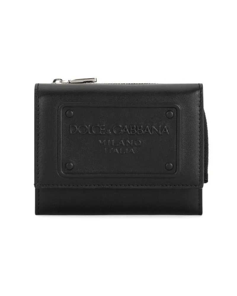 Dolce & Gabbana Portemonnaie mit Logo-Prägung - Schwarz Schwarz