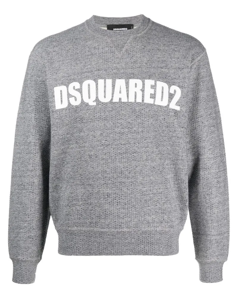 Dsquared2 T-Shirt mit kristallverziertem Logo - Grau Grau