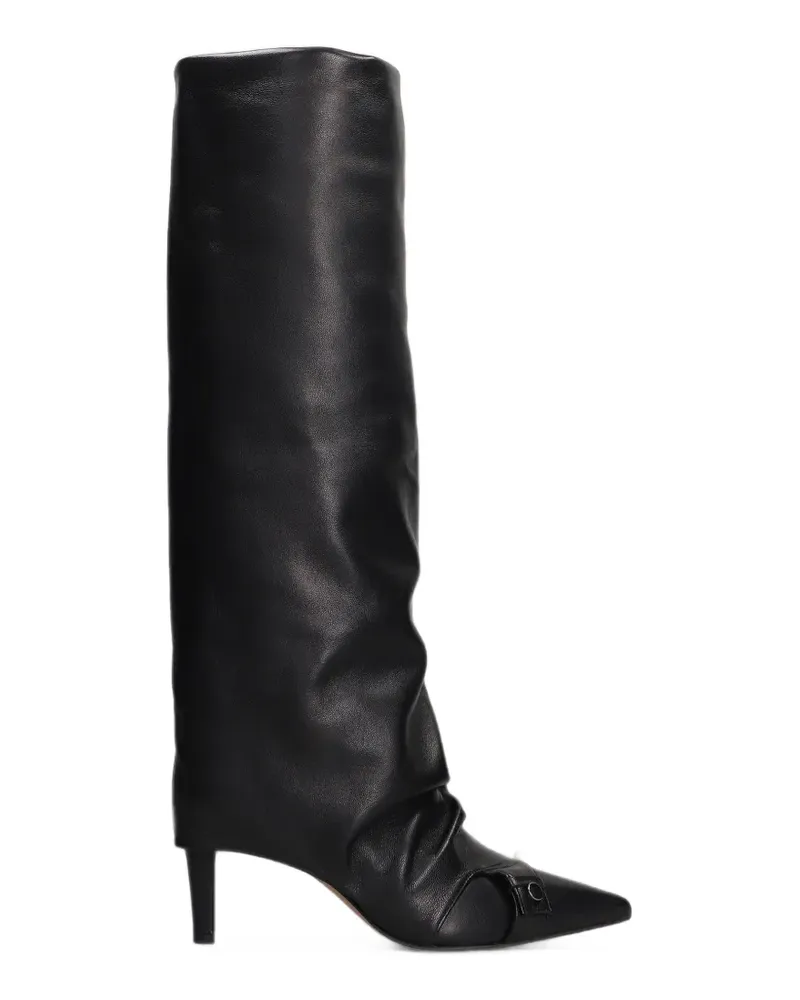 The Seller pointed-toe ruched boots - Schwarz Schwarz