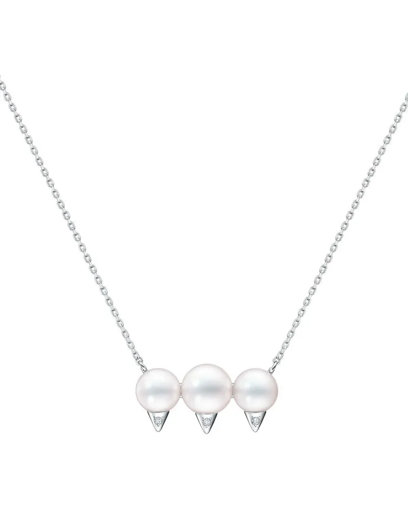 TASAKI 18kt Collection Line Danger Neo Weißgoldhalskette mit Diamant-Pavé - Silber Silber