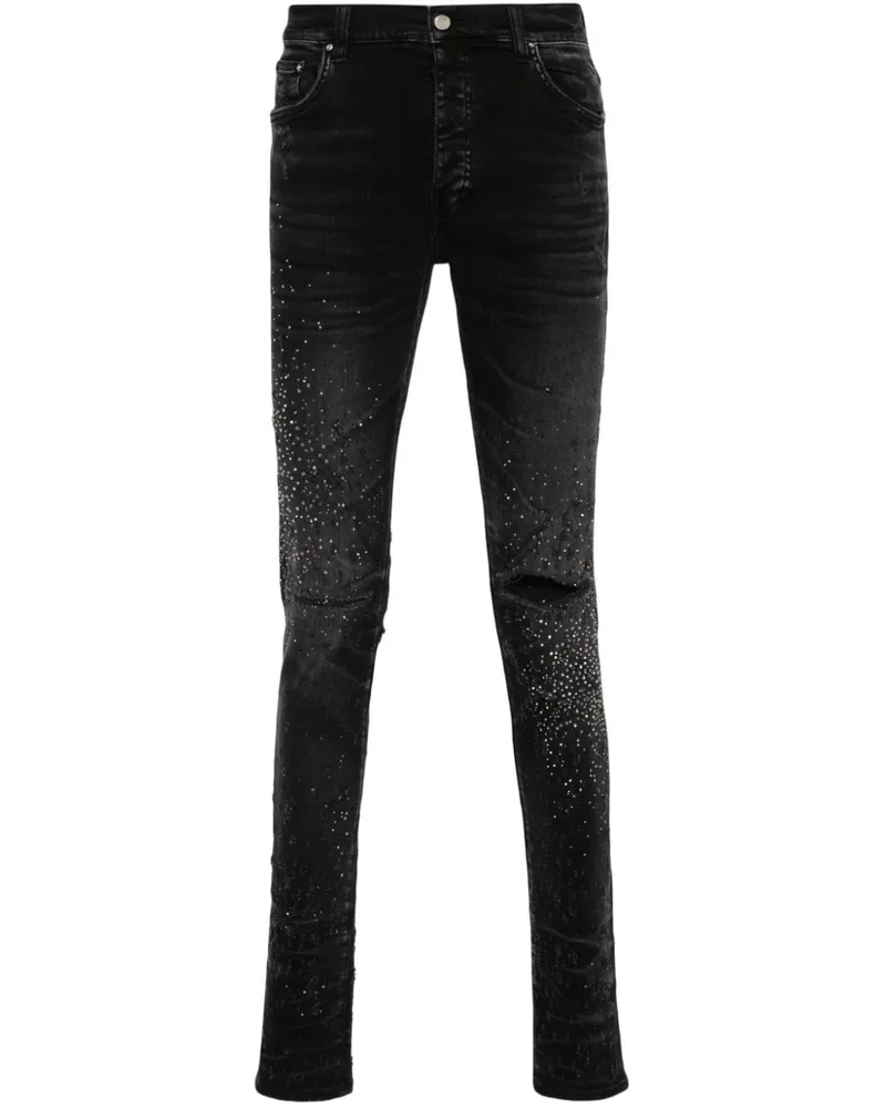 Amiri Crystal Shotgun Skinny-Jeans - Schwarz Schwarz