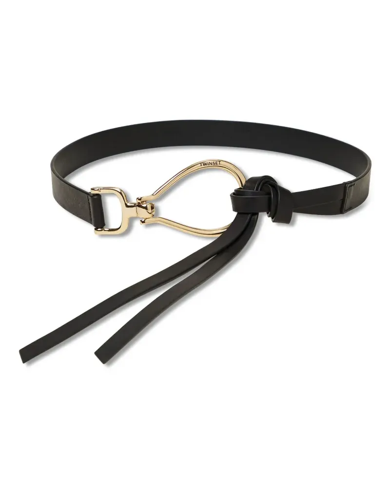 Twin-Set Gürtel aus Leder - Schwarz Schwarz