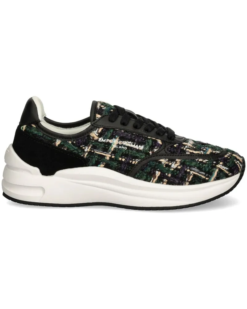 Emporio Armani Bouclé-Sneakers - Schwarz Schwarz
