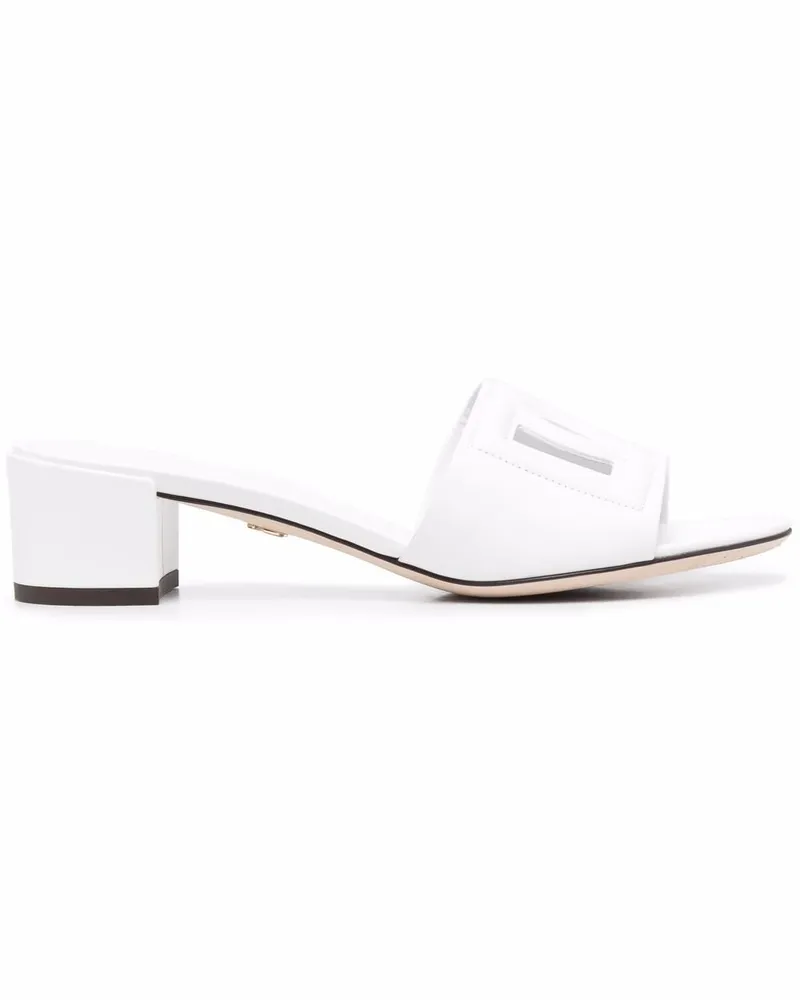 Dolce & Gabbana Mules mit DG 40mm - Weiß Weiß