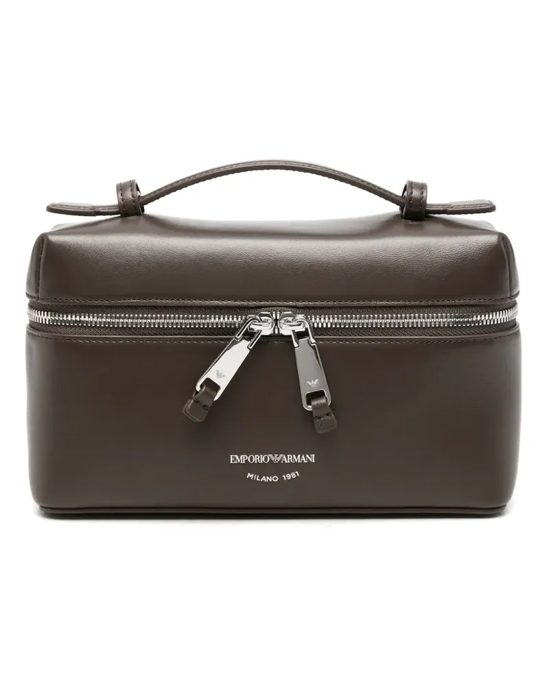 Emporio Armani Schultertasche mit Logo-Print - Braun Braun