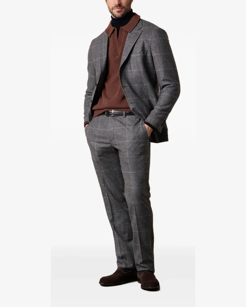 Brooks Brothers Karierter Anzug - Grau Grau