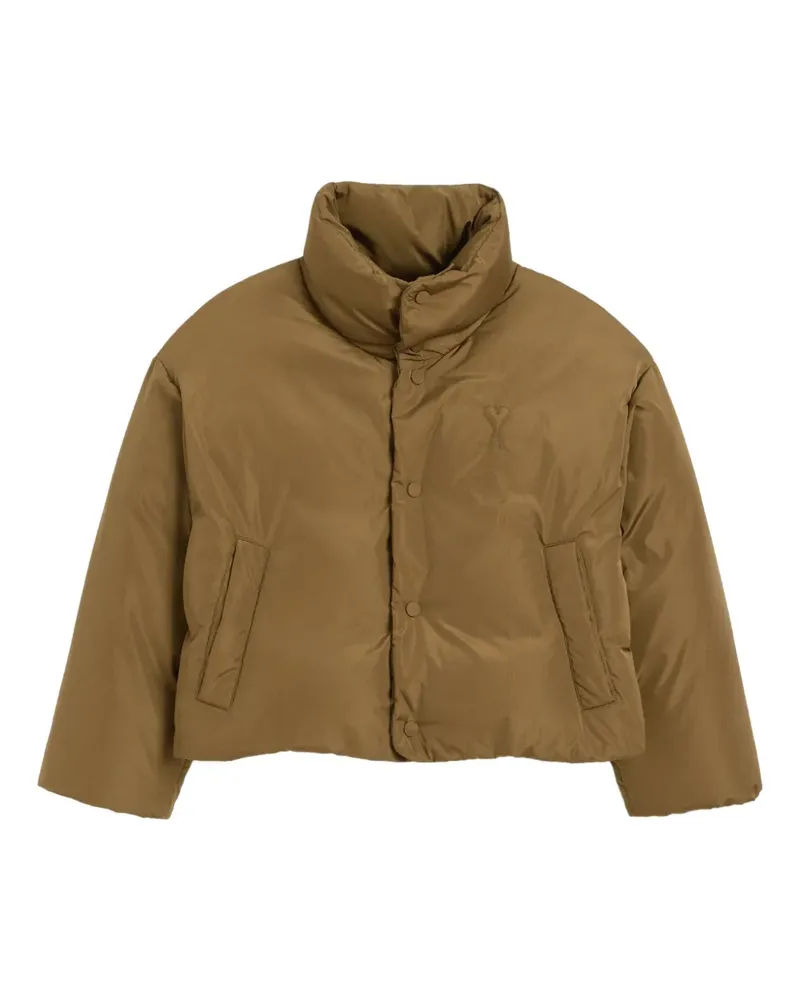 AMI Paris Gefütterte Jacke mit Logo-Prägung - Grün Grün