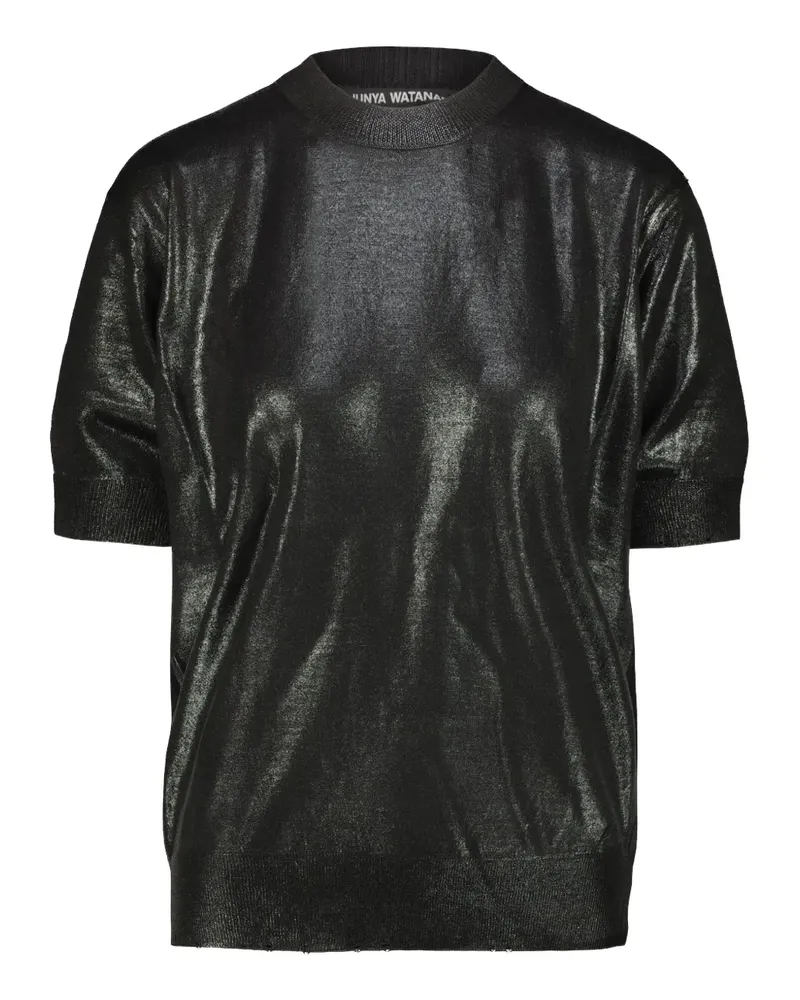 Junya Watanabe Gestricktes T-Shirt - Schwarz Schwarz