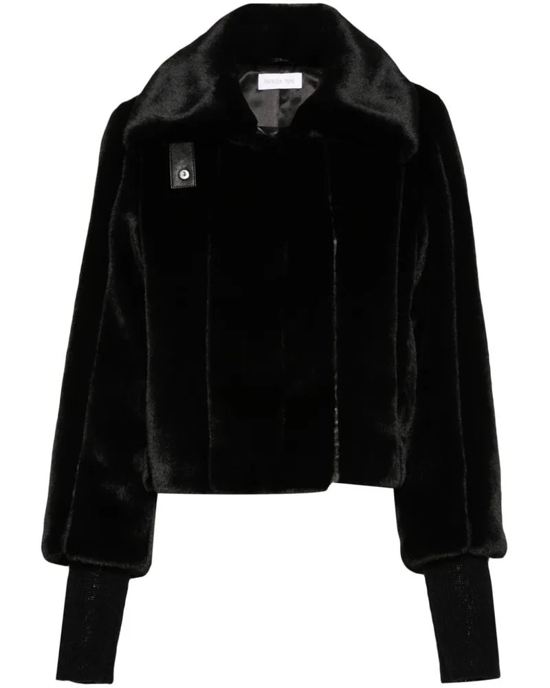 Patrizia Pepe Jacke aus Faux Fur - Schwarz Schwarz