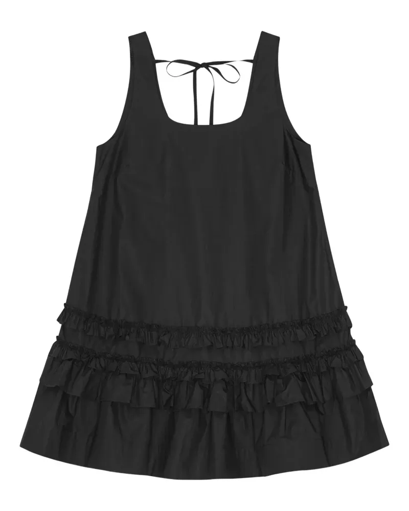 Ganni Kleid aus Popeline - Schwarz Schwarz