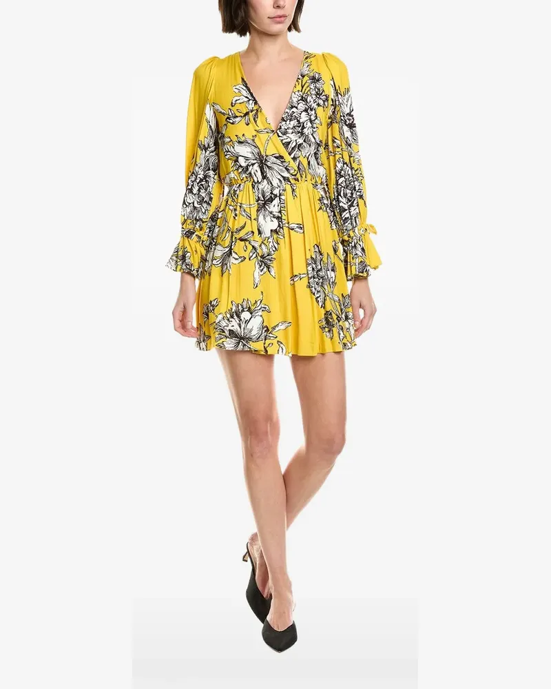 Alice + Olivia Clarissa Midikleid - Gelb Gelb