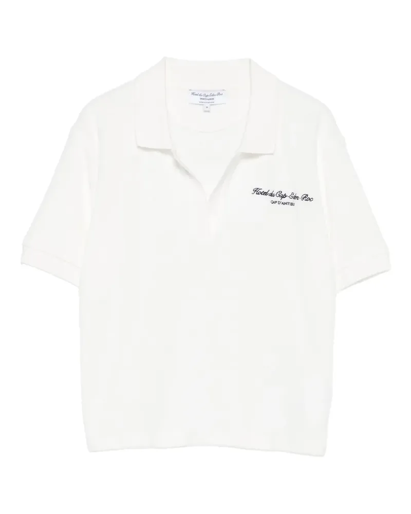 SPORTY & RICH Poloshirt mit Logo-Stickerei - Weiß Weiß