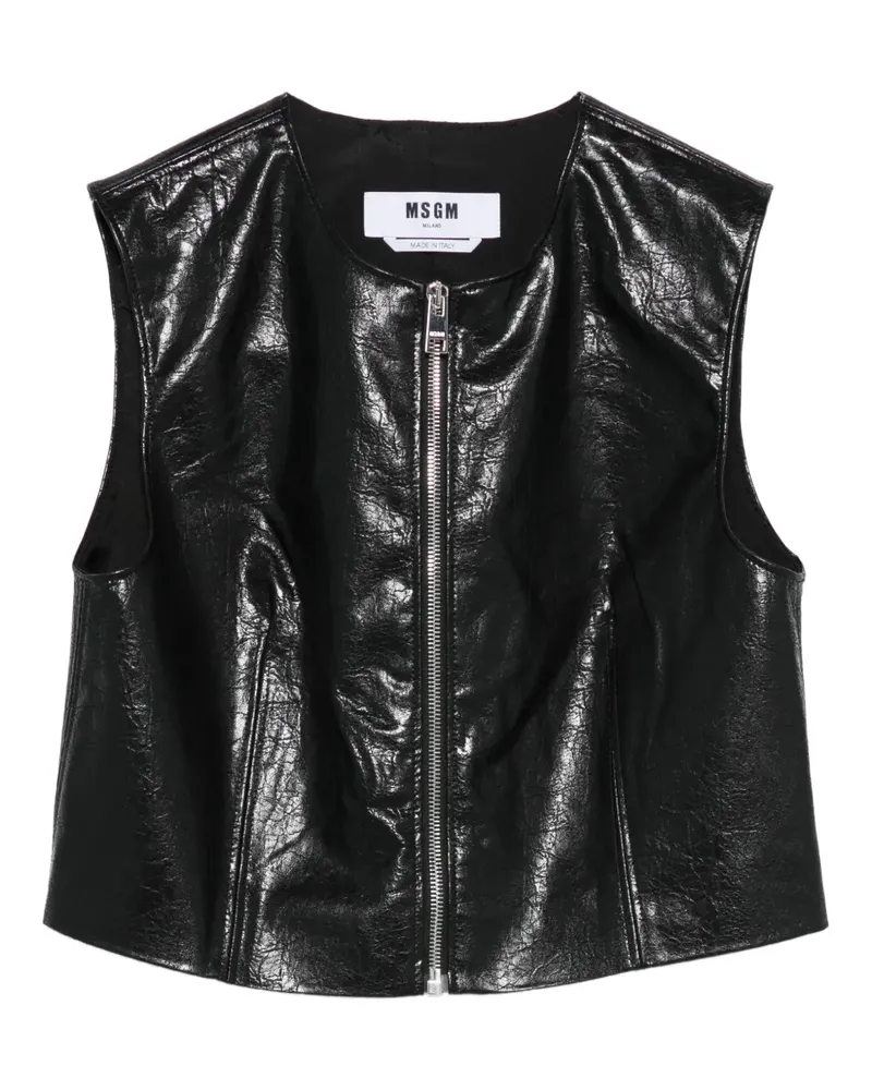 MSGM Top mit Reißverschluss - Schwarz Schwarz