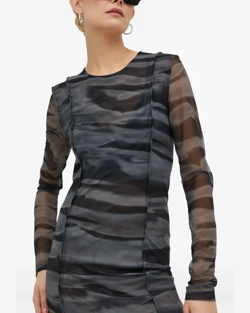 Samsøe & Samsøe Kleid mit Netzeinsatz - Grau Grau