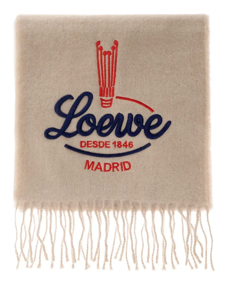Loewe Schal mit Stickerei - Nude Nude