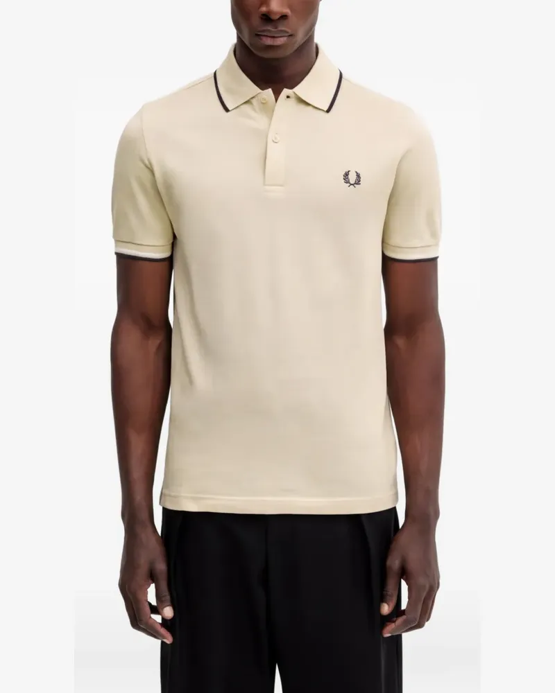 Fred Perry Poloshirt mit Kontrasträndern - Nude Nude