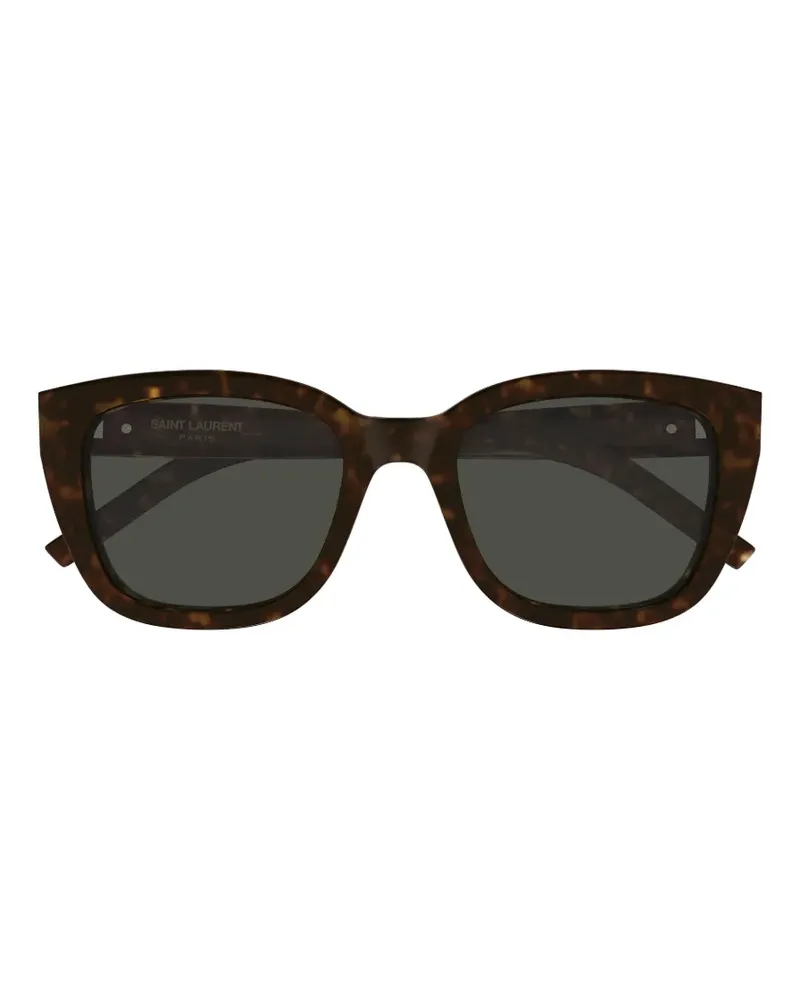 Saint Laurent Eckige SL M176 Sonnenbrille in Schildpattoptik - Braun Braun