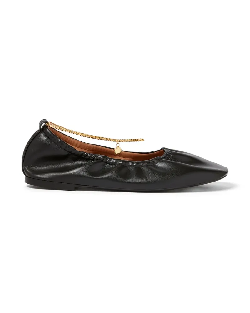 Stella McCartney Ballerinas mit Kettenriemen - Schwarz Schwarz