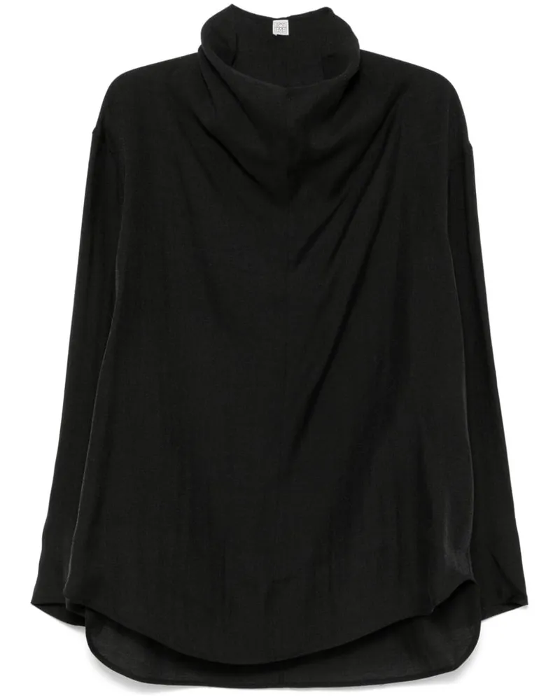 Totême Organza-Bluse mit Stehkragen - Schwarz Schwarz