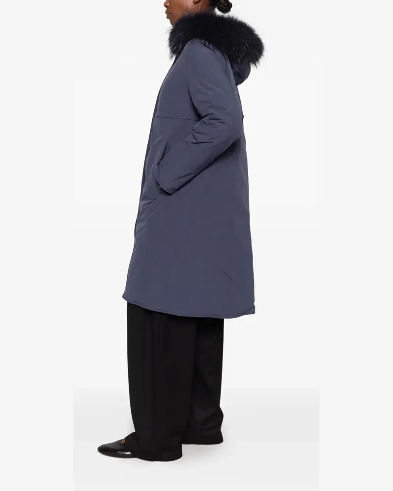 Betty Barclay Kapuzenmantel mit Pelzbesatz - Blau Blau