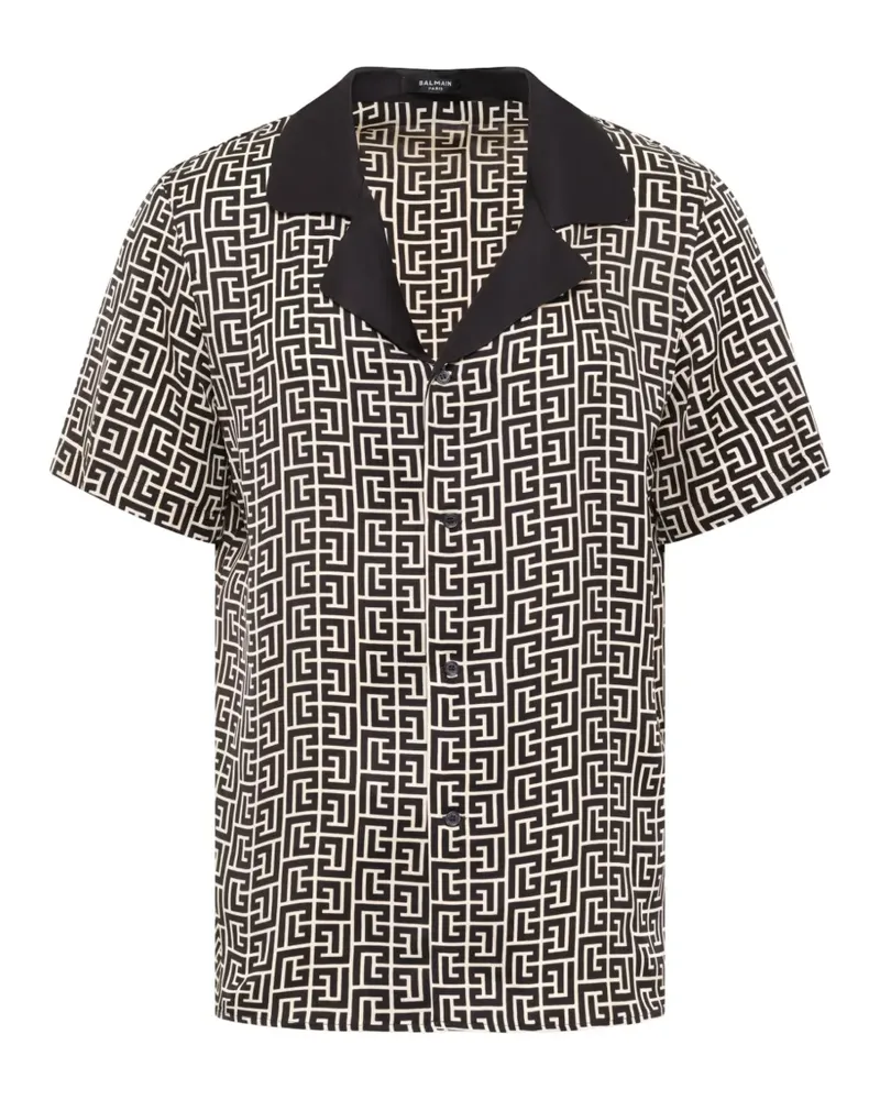 Balmain Monogram short-sleeve shirt - Grün Grün