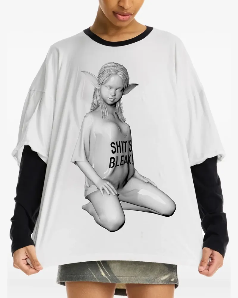 Maisie Wilen T-Shirt mit Statuen-Print - Weiß Weiß