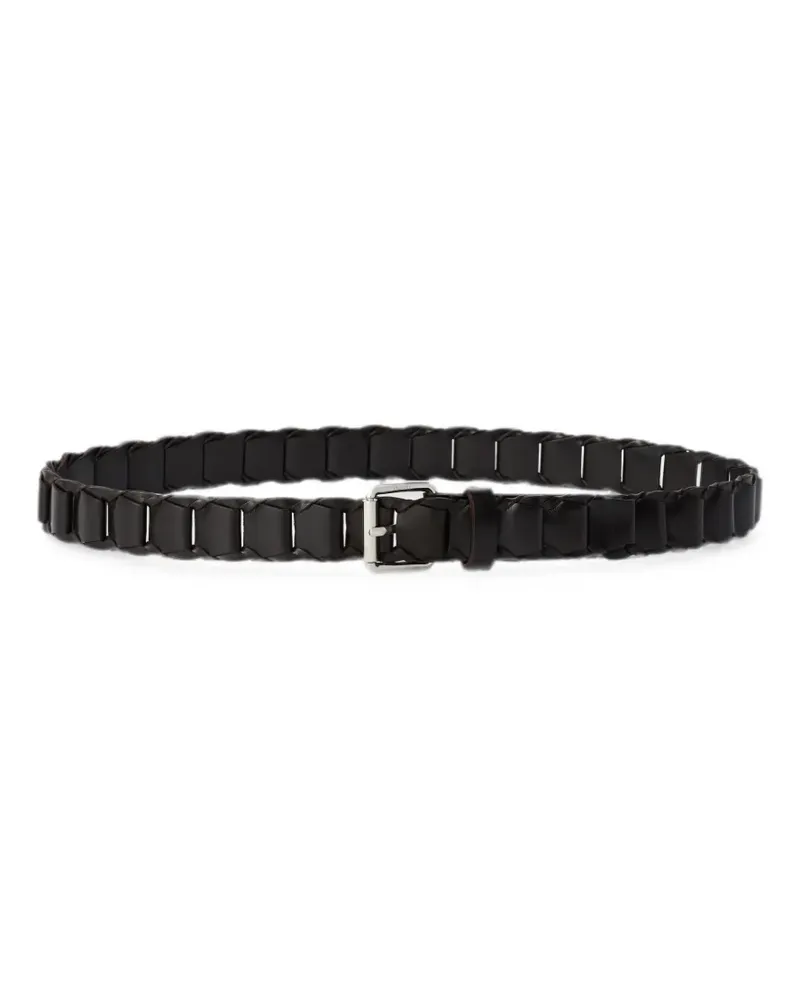Christophe Lemaire link belt in vegetable-tanned leather - Braun Braun