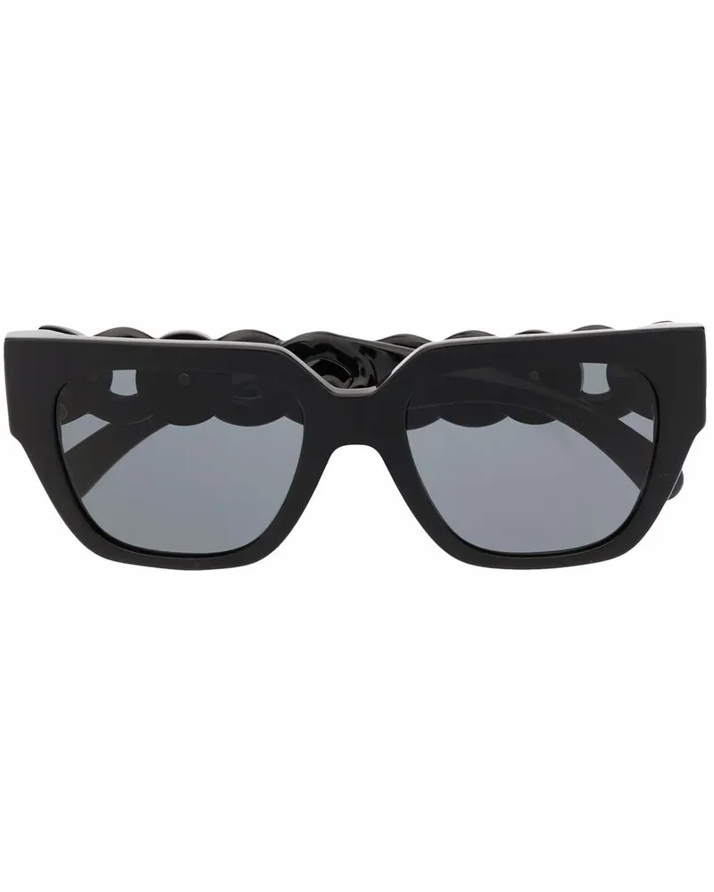 Versace Eckige Medusa Sonnenbrille - Schwarz Schwarz