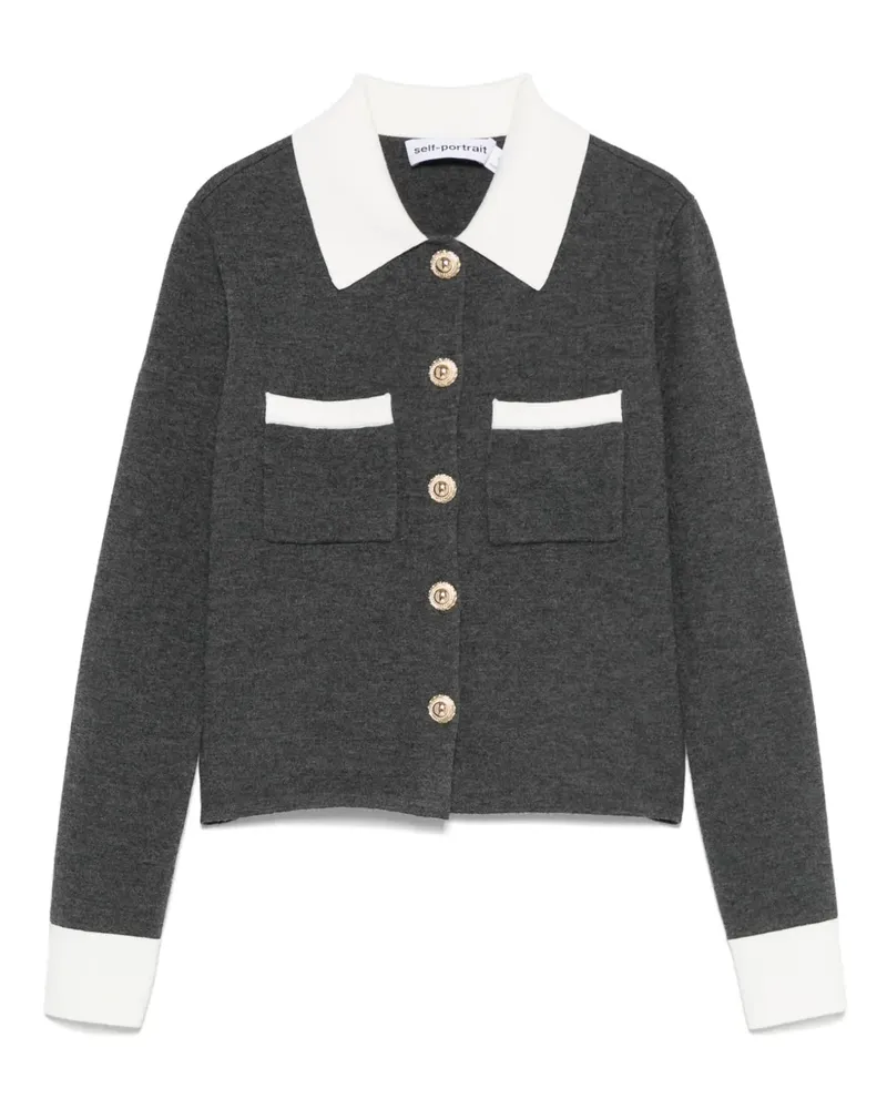 Self-Portrait Klassischer Cardigan - Grau Grau