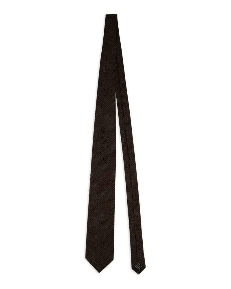 Tom Ford Seidenkrawatte mit Hahnentrittmuster - Braun Braun