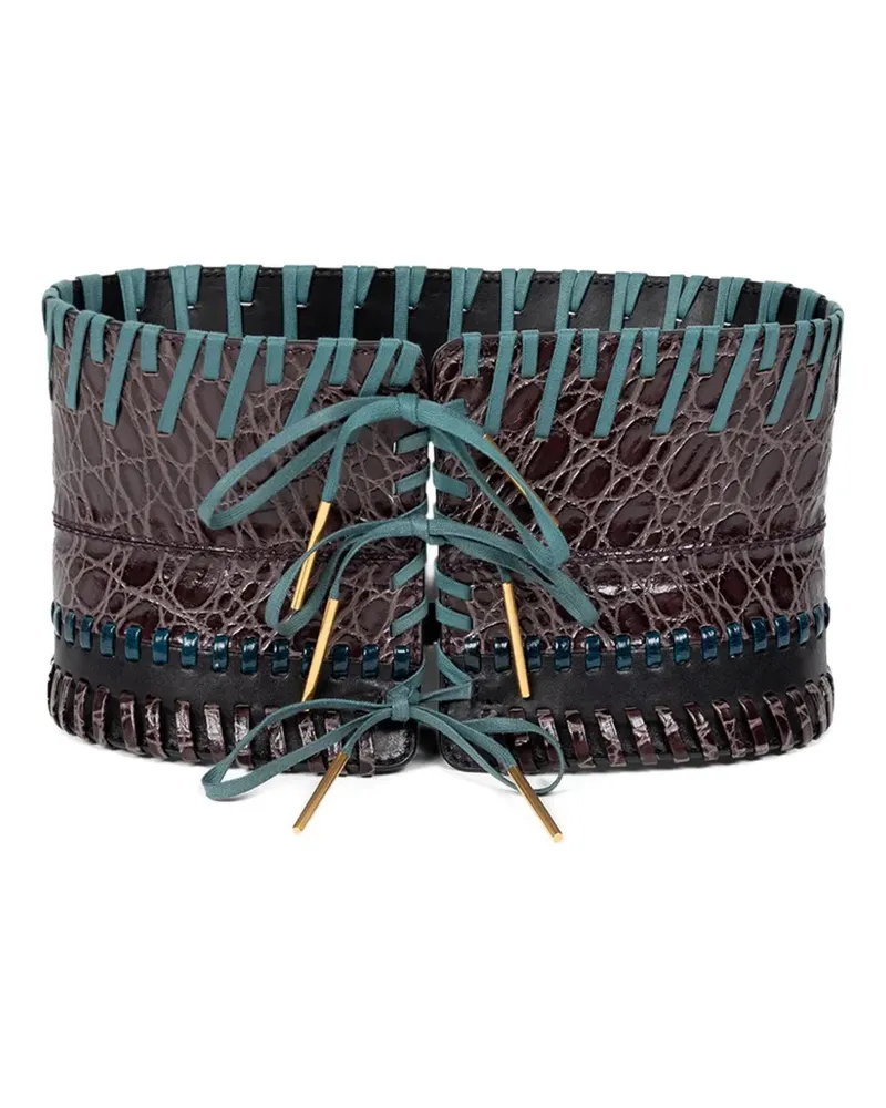 Dries van Noten Corsage-Gürtel mit Ziernaht - Braun Braun
