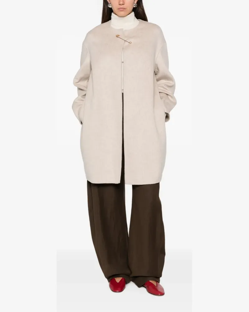 Liviana Conti safety-pin coat - Nude Nude