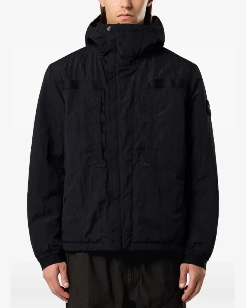 Stone Island Q100007 warp rib nylon-TC jacket - Schwarz Schwarz
