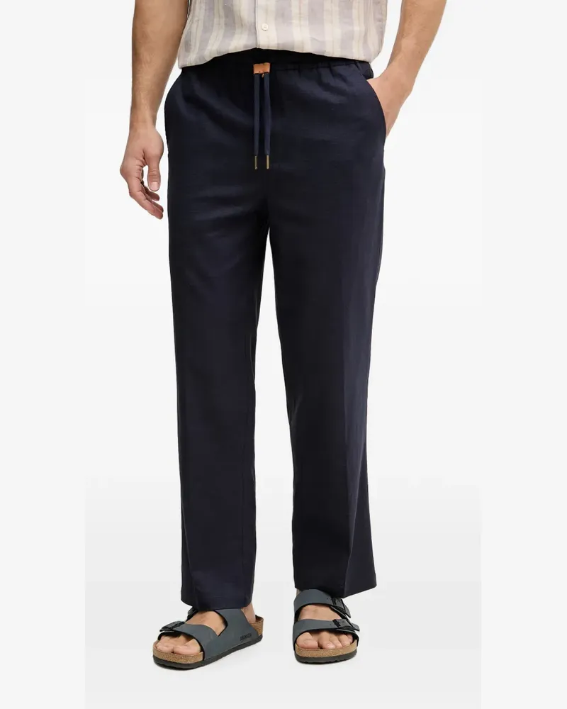 Mos Mosh MMGMavi drawstring-waistband straight-leg trousers - Blau Blau