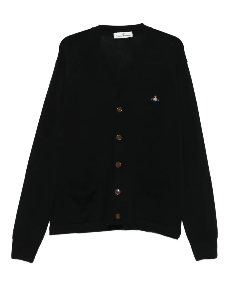 Vivienne Westwood Bestickter Cardigan mit aufgesetzter Tasche - Schwarz Schwarz