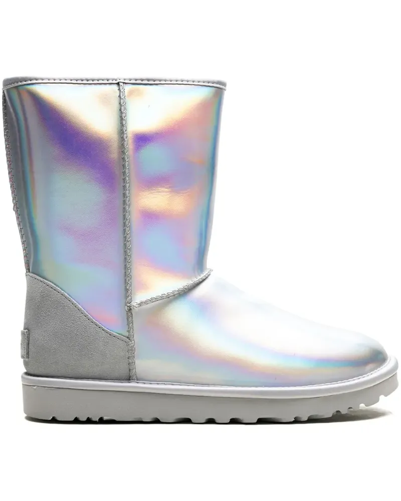 UGG Classic Short Stiefel mit Schimmeroptik - Silber Silber
