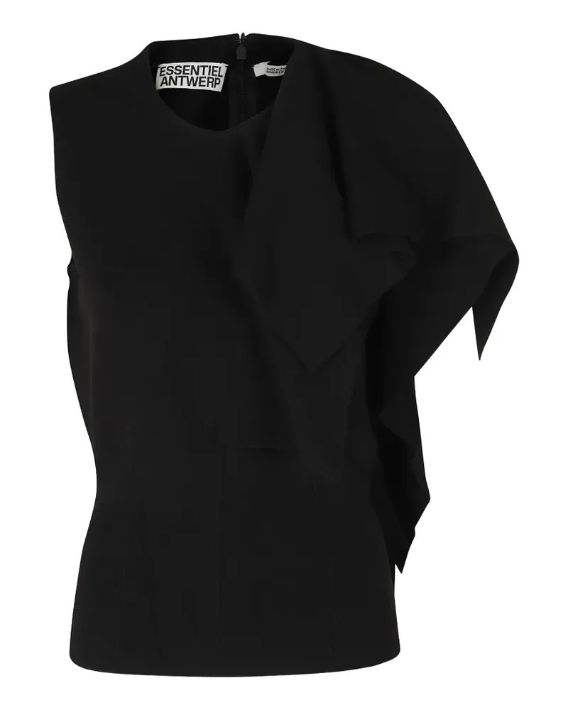 Essentiel ruffled sleeveless blouse - Schwarz Schwarz