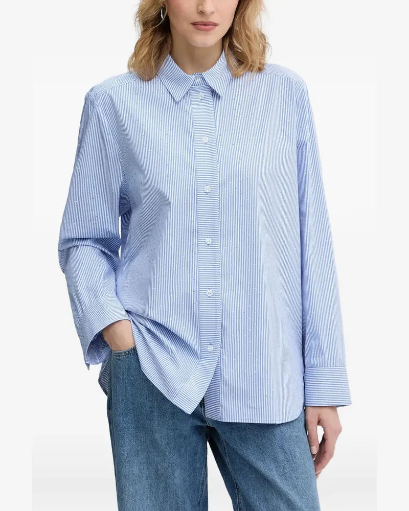 MUNTHE Gestreiftes Hemd - Blau Blau