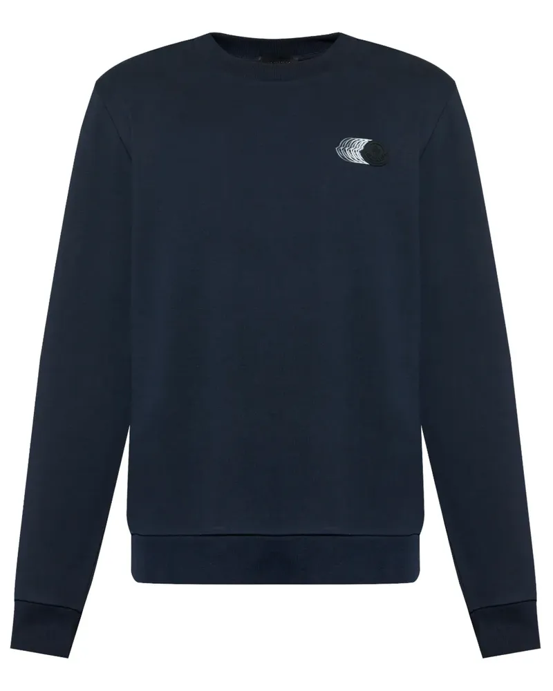 Moncler Sweatshirt mit Logo-Patch - Blau Blau