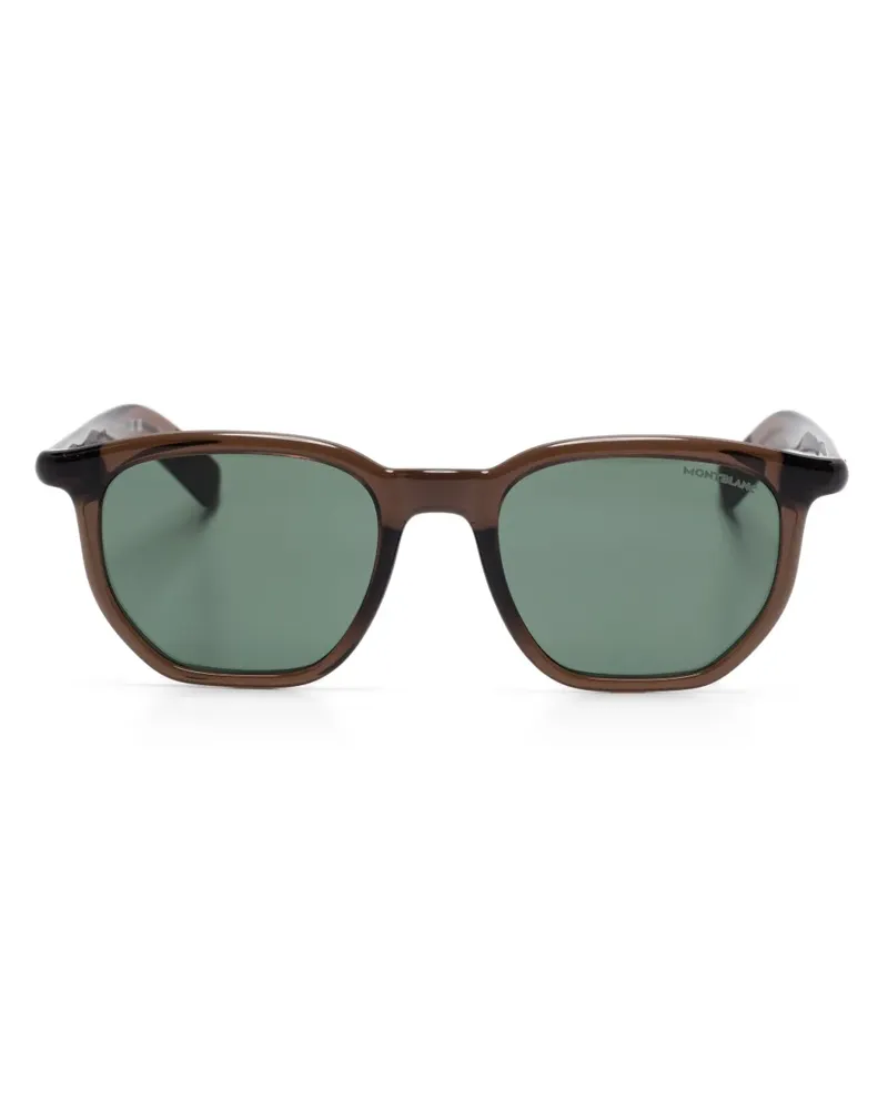 Montblanc Sonnenbrille mit geometrischem Gestell - Braun Braun