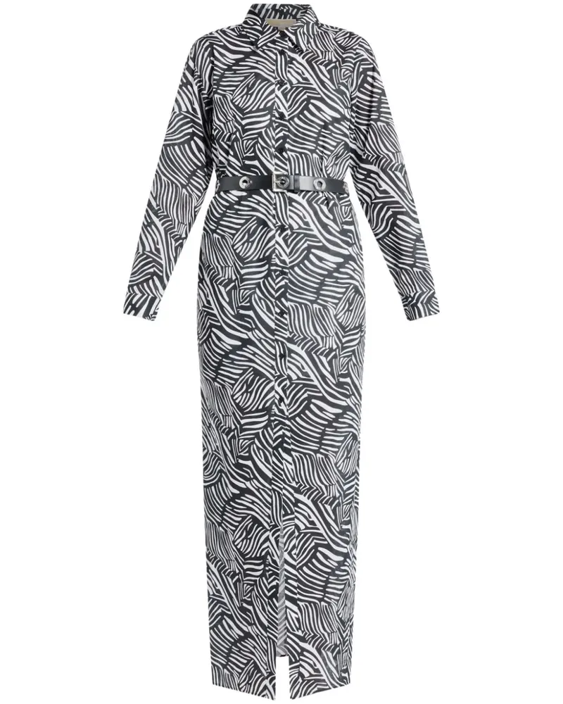 Michael Kors Hemdkleid mit Zebra-Print - Schwarz Schwarz