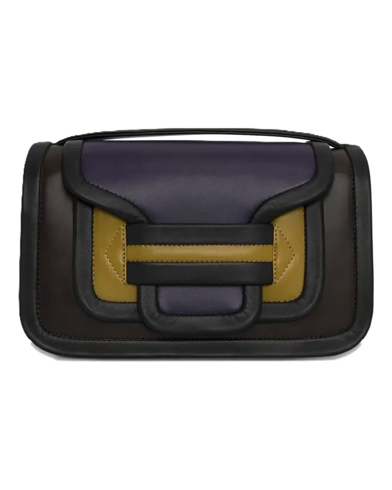 Pierre Hardy Alpha Schultertasche mit Ledereinsatz - Braun Braun